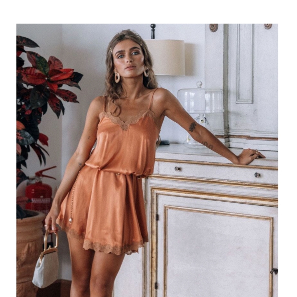 Spell rizzo silk babydoll dress NWT L